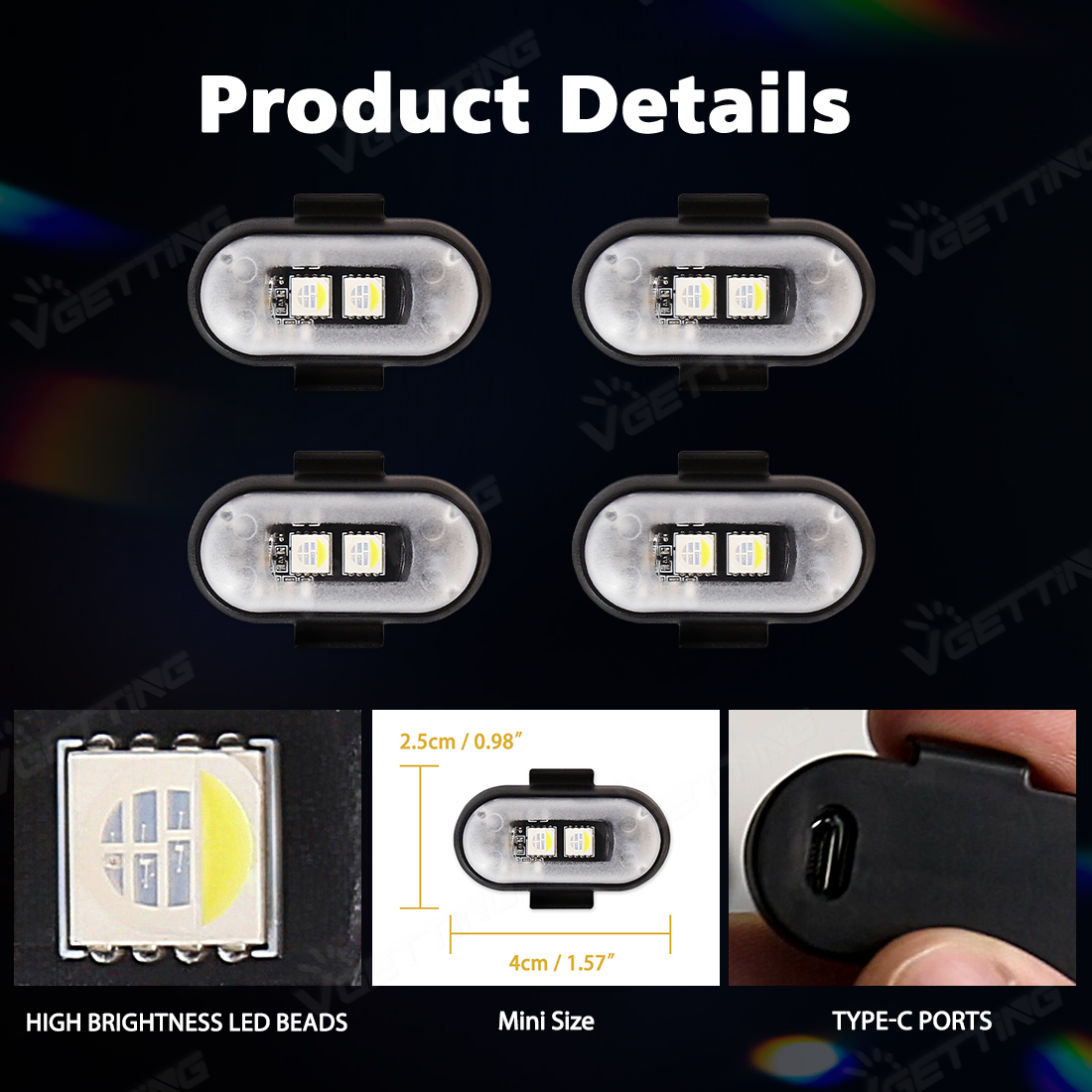 4 Stuks Mini Drone Stroboscoop - Drone Led Light recensie en prijs
